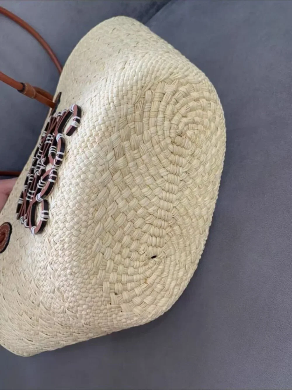 Loewe Anagram Raffia Straw Large Tote Bag